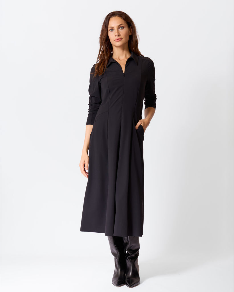Lujika Travel Midi Jurk Diepzwart