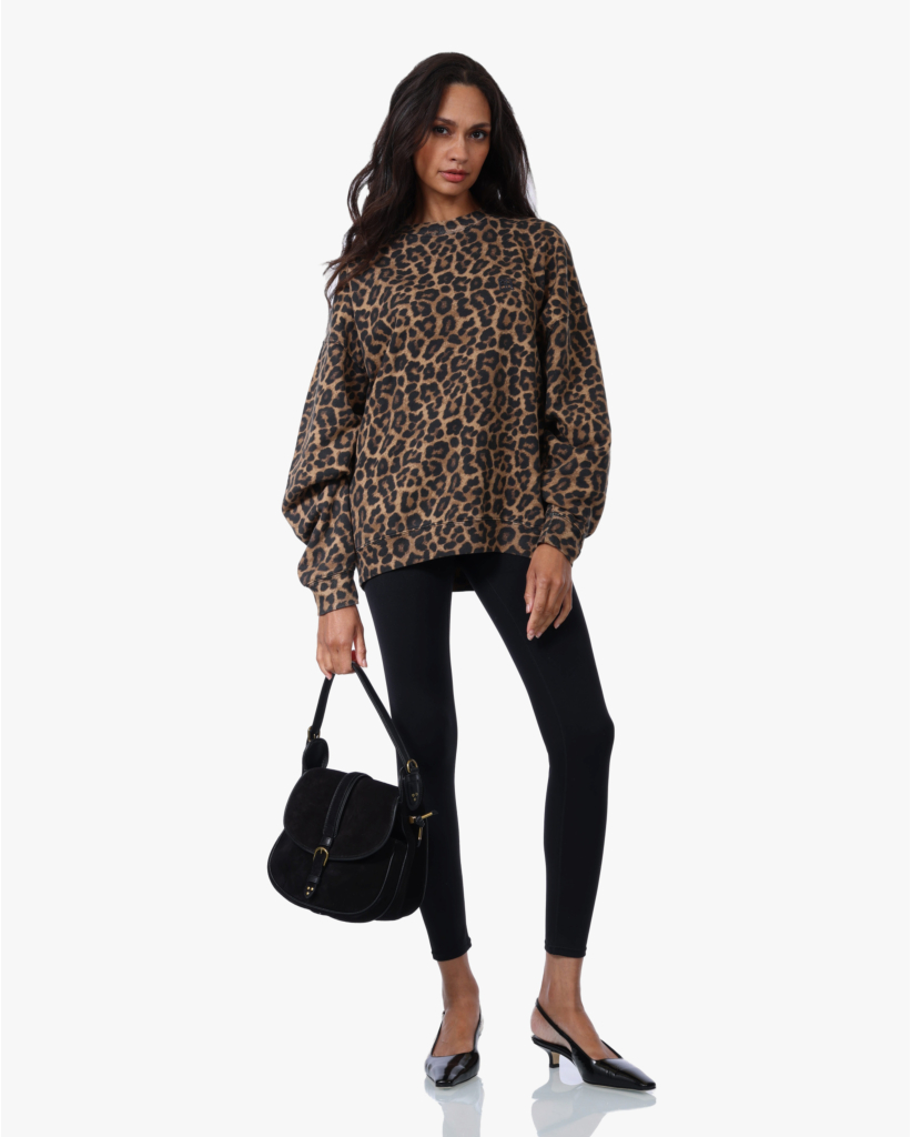 Miles Leopard Sweatshirt Bruin/Zwart