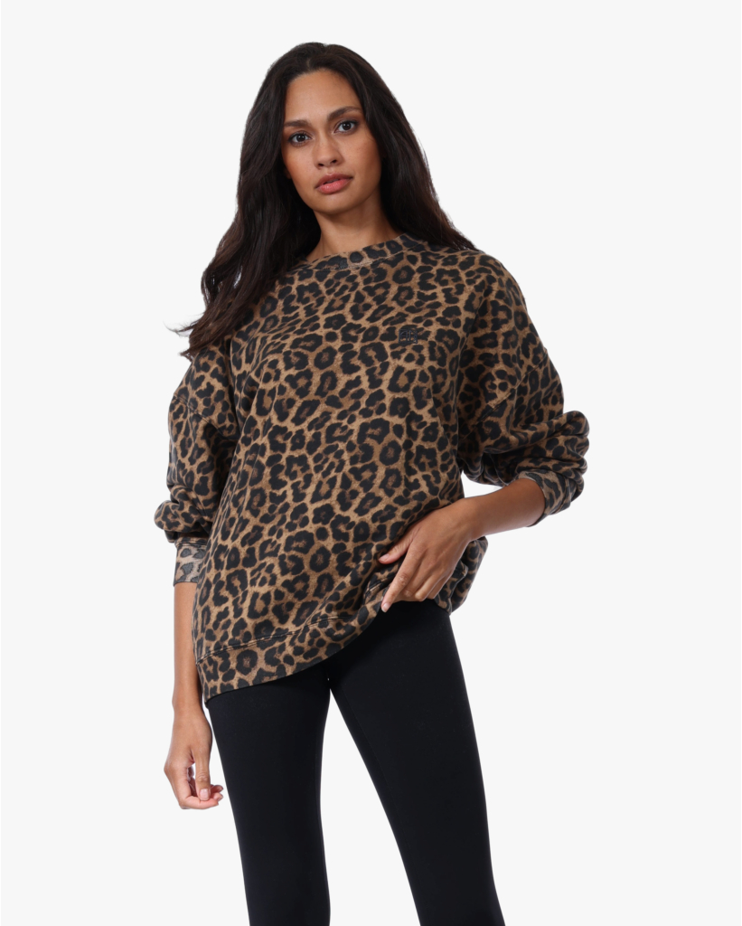 Miles Leopard Sweatshirt Bruin/Zwart