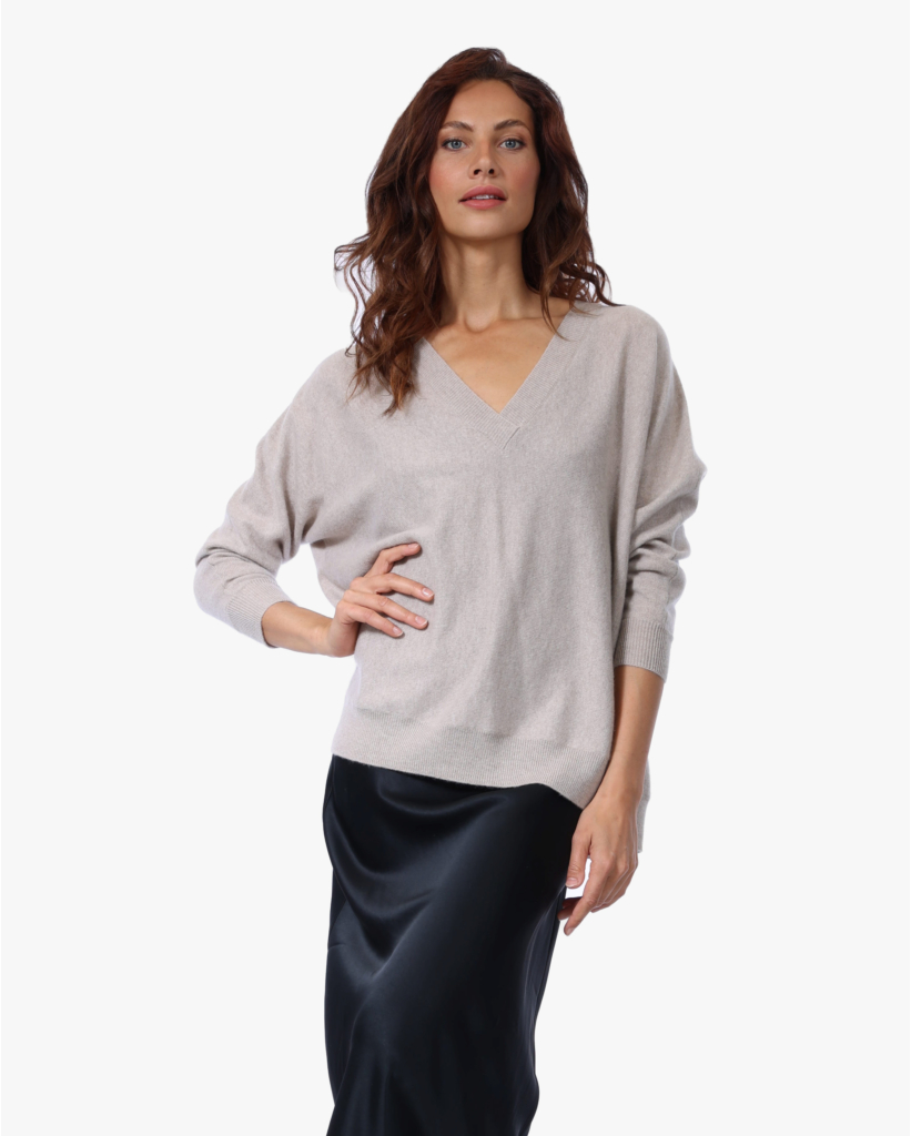Kenny Cashmere V-hals Trui Sand