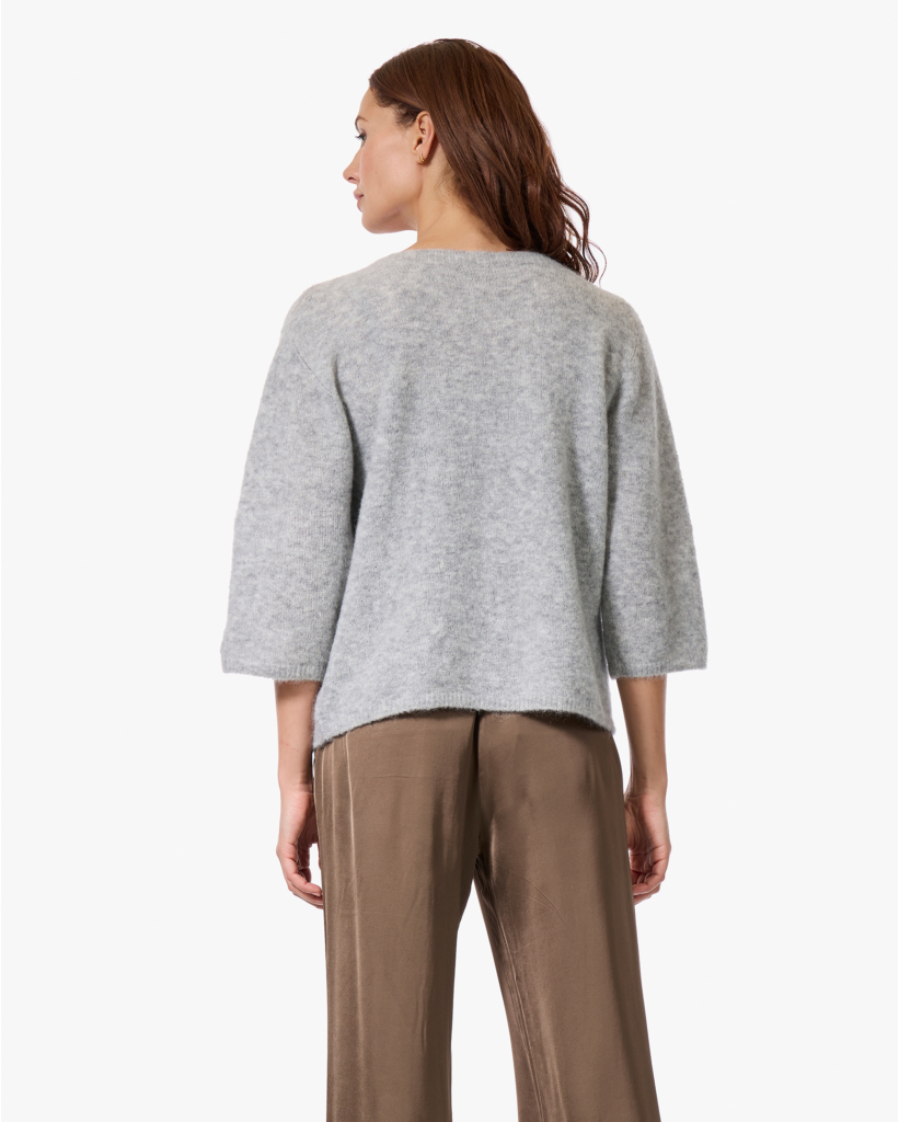 Naadloos Mohairmix Vest Pebble Grey