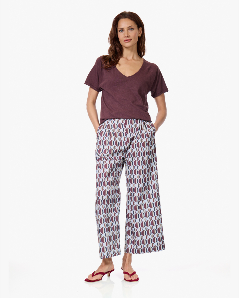 Tikaomo Linnenmix T-shirt Prune