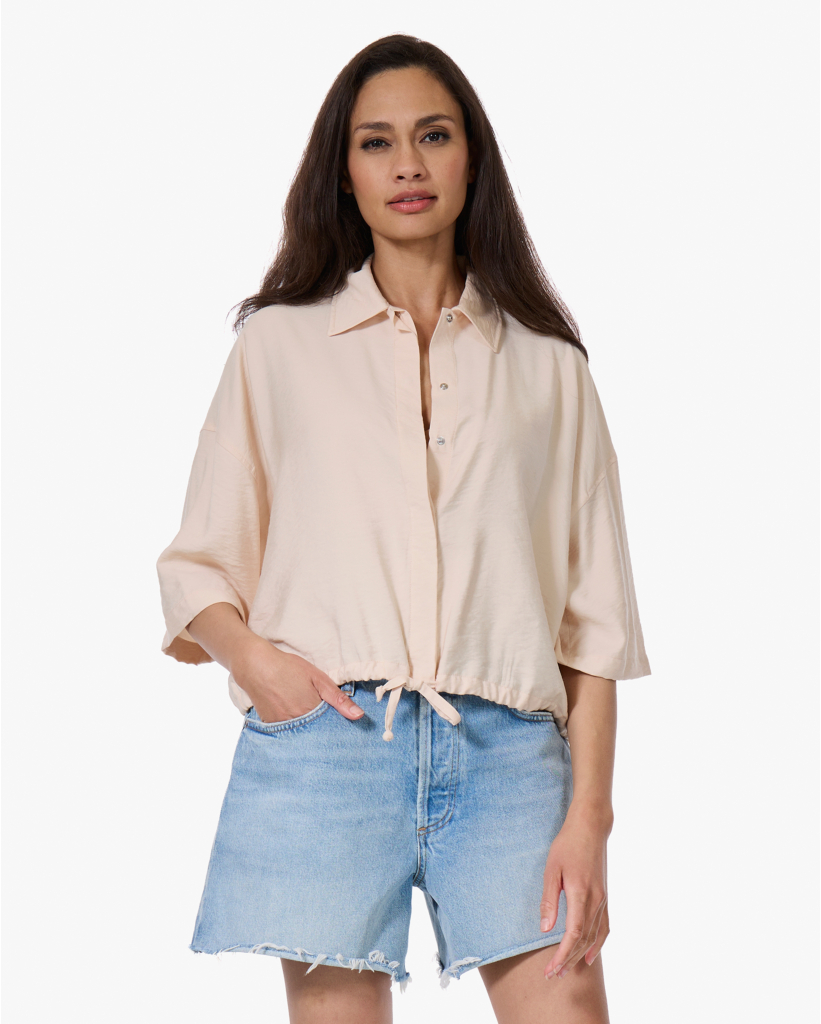 Lainay Drawstring Blouse Blush