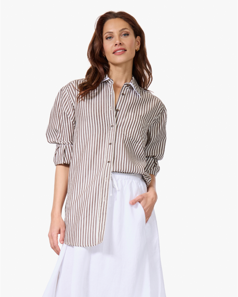 Camelita Gestreepte Blouse Chocolat