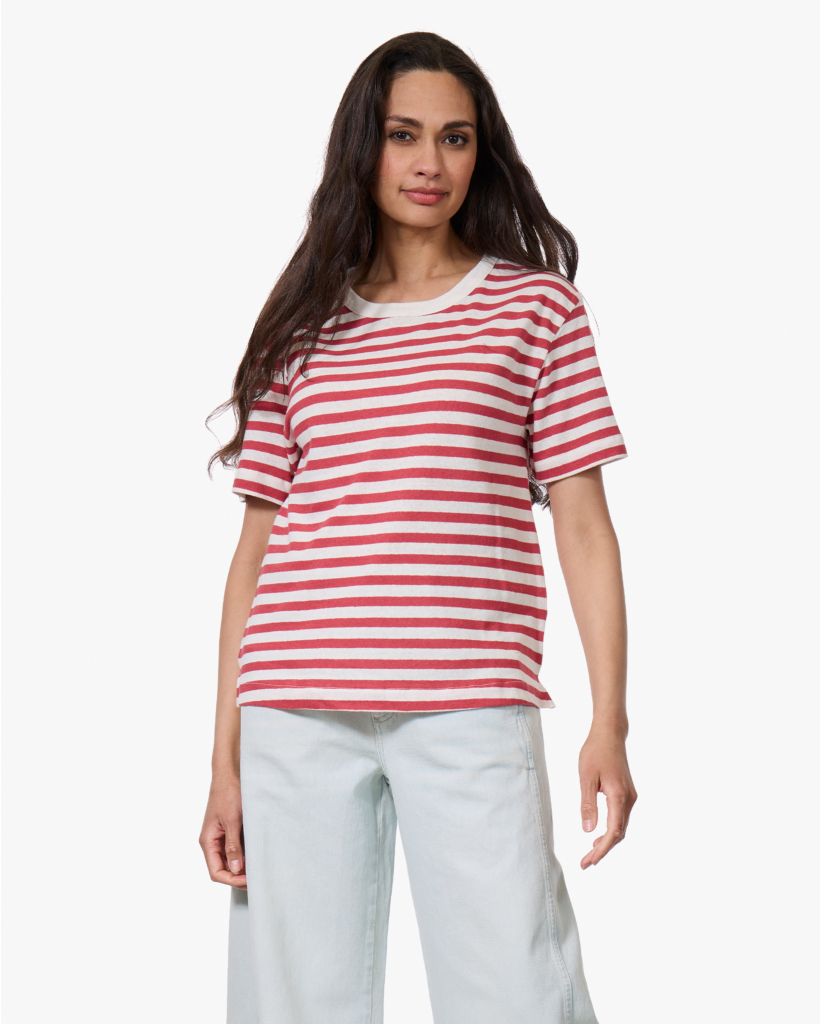 Gestreept Linnenmix T-shirt Amore