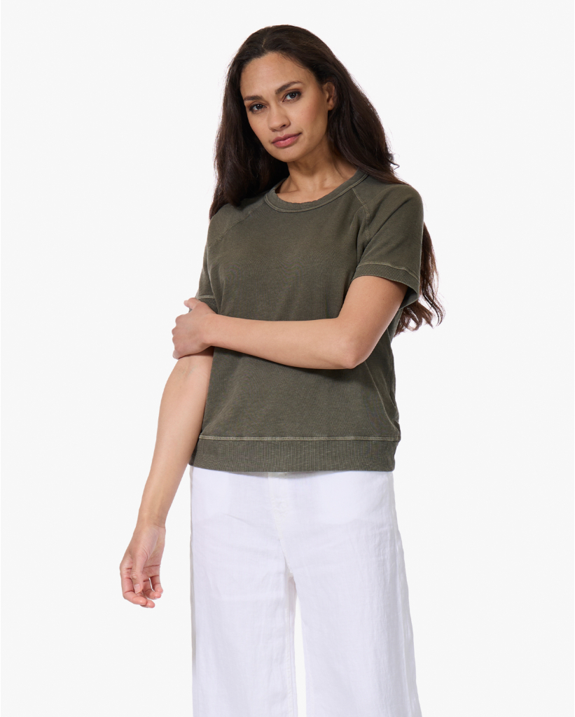 Vintage French Terry Raglan T-shirt Army