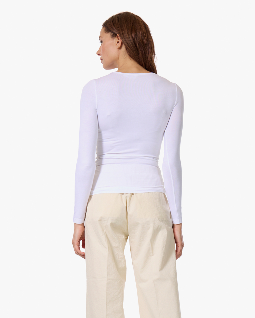 Soft Touch Ronde Hals Longsleeve Wit