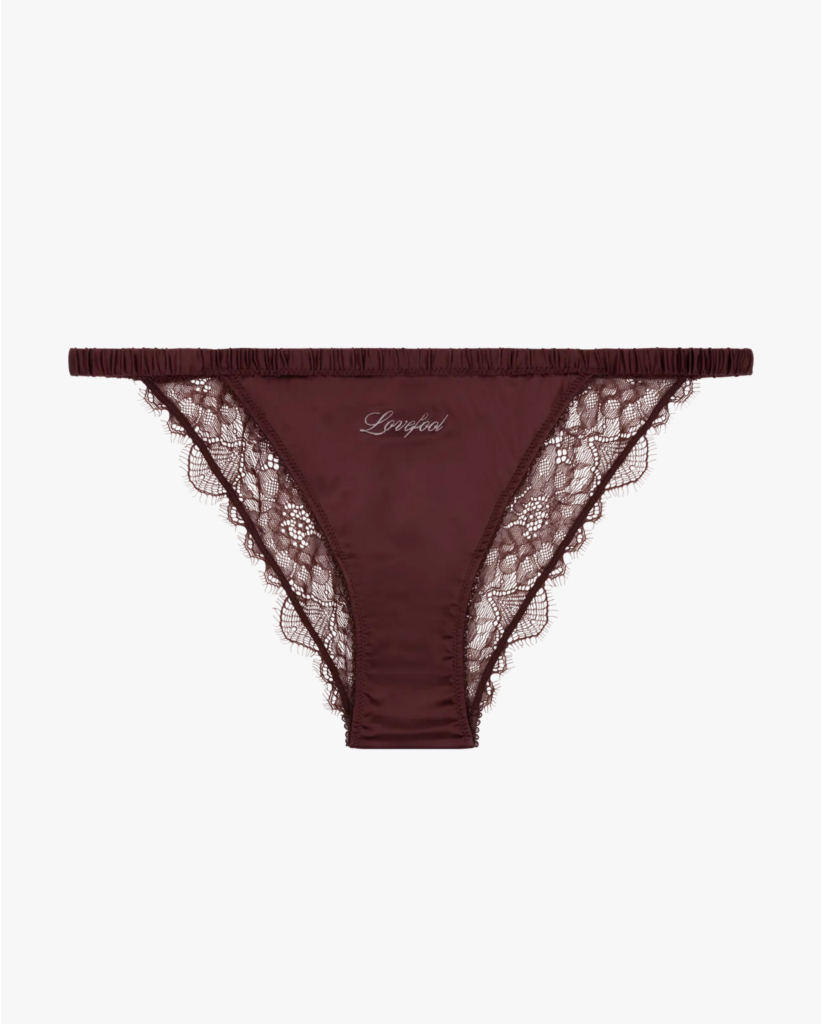 Wild Rose Comfortabele kanten slip Donkerbruin