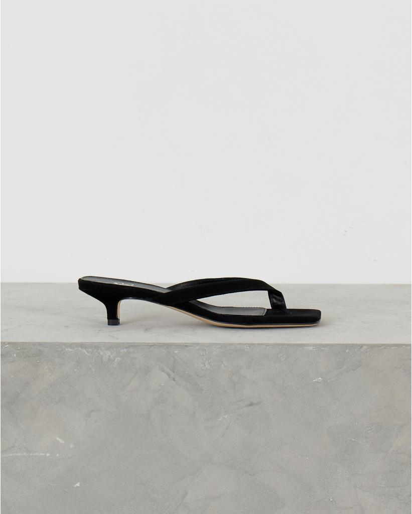 Cora Kitten Heel Sandalen Zwart