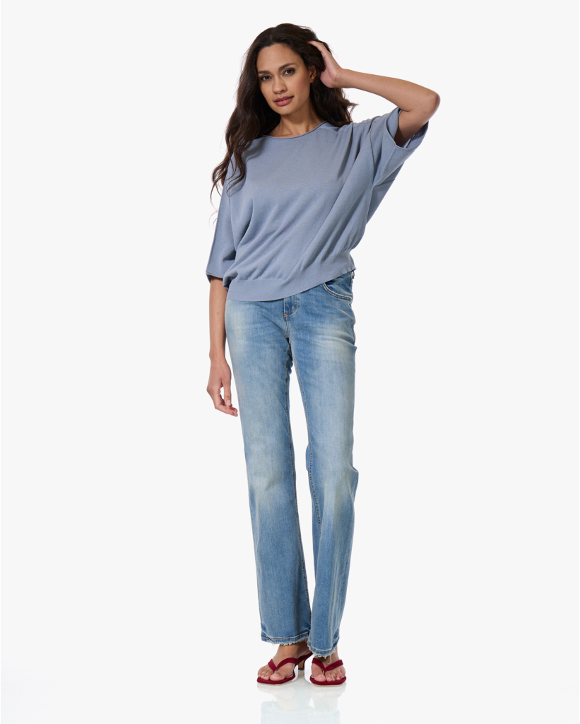 Dilary Korte Mouwen Trui Grijsblauw