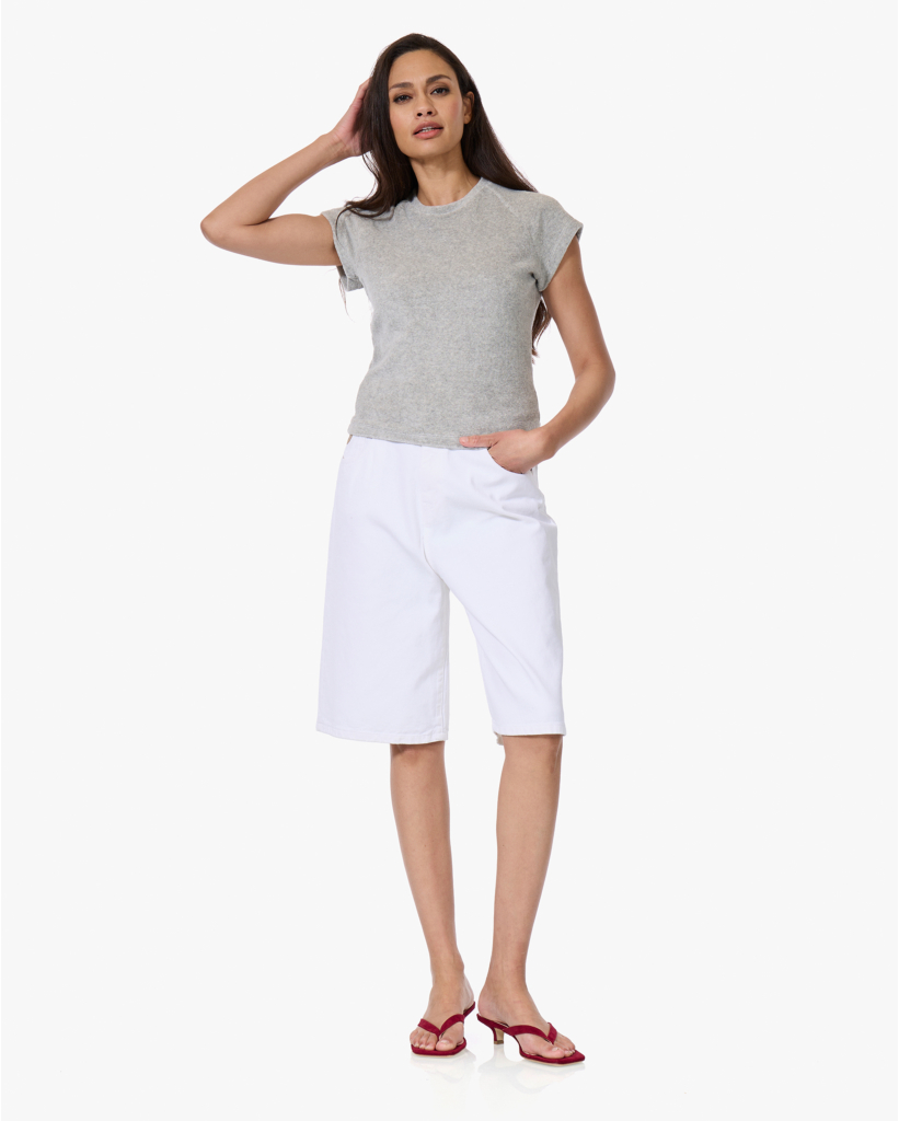 Tyra Terry Badstof T-shirt Grijs