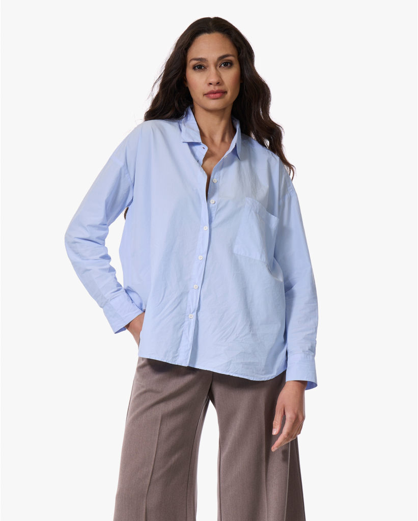 Caroline Poplin Overhemdblouse Cloud