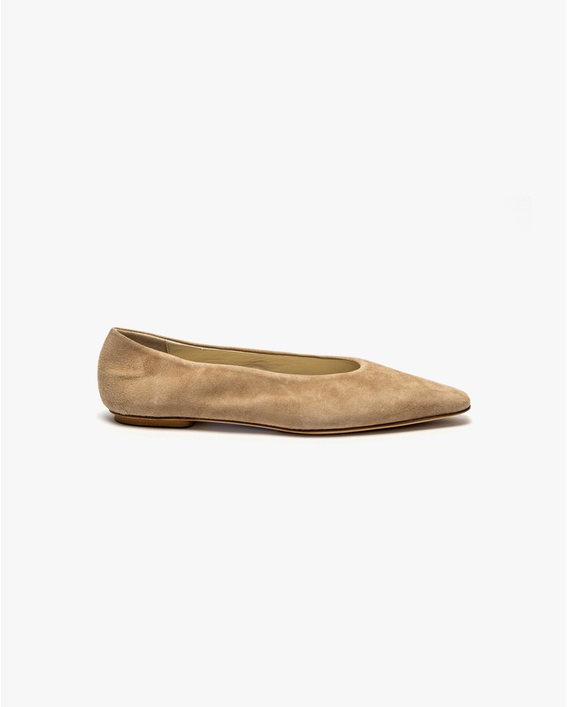 Bilbao Suède Ballerina's Taupe
