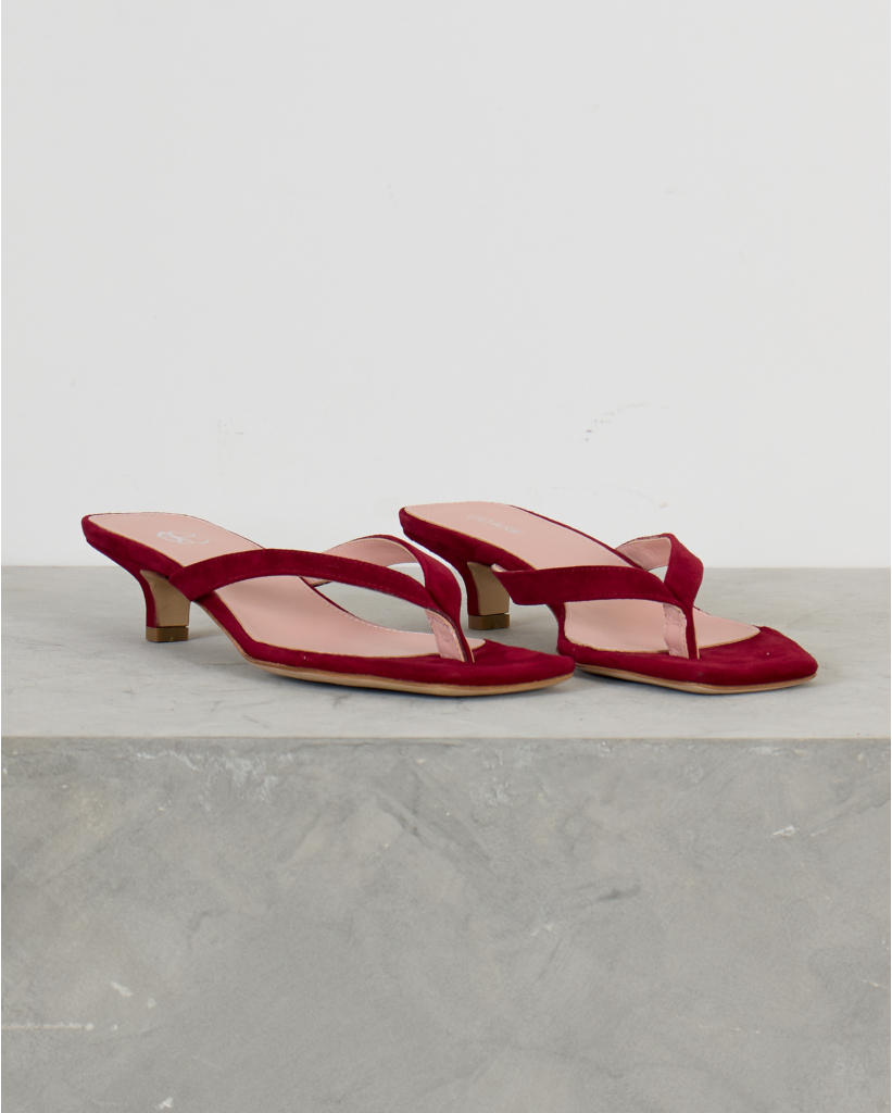 Cora Kitten Heel Sandalen Bordeaux