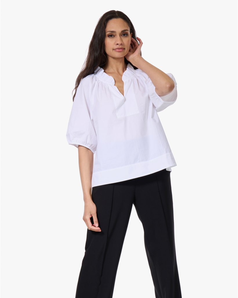 Clementine Ruffle Blouse Wit