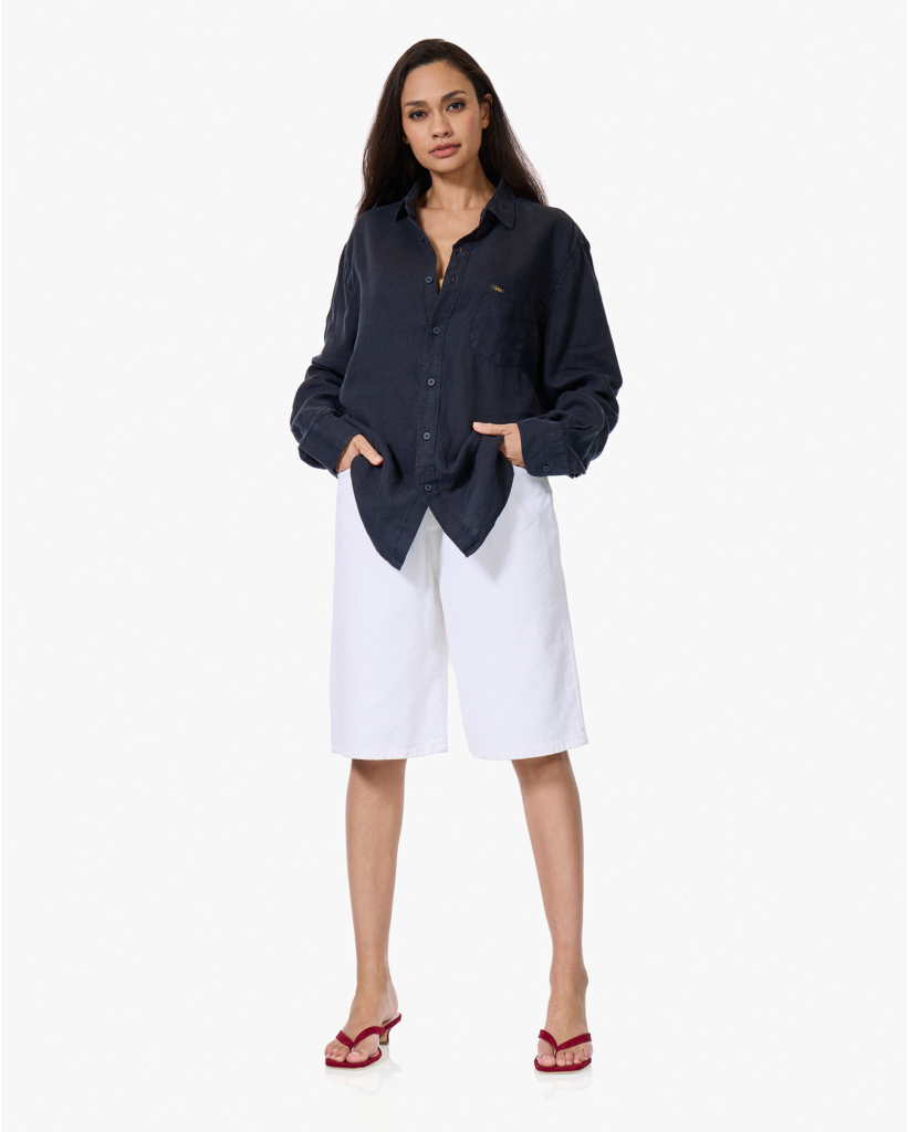 Lucas Linnen Blouse Donkerblauw