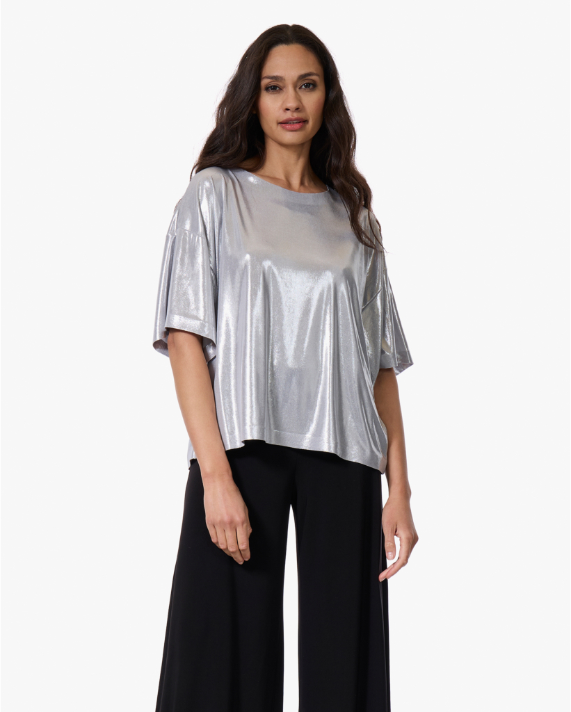 Metalic Jersey T-shirt Silver