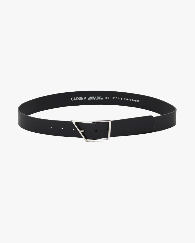 Leren riem Zwart/Zilver