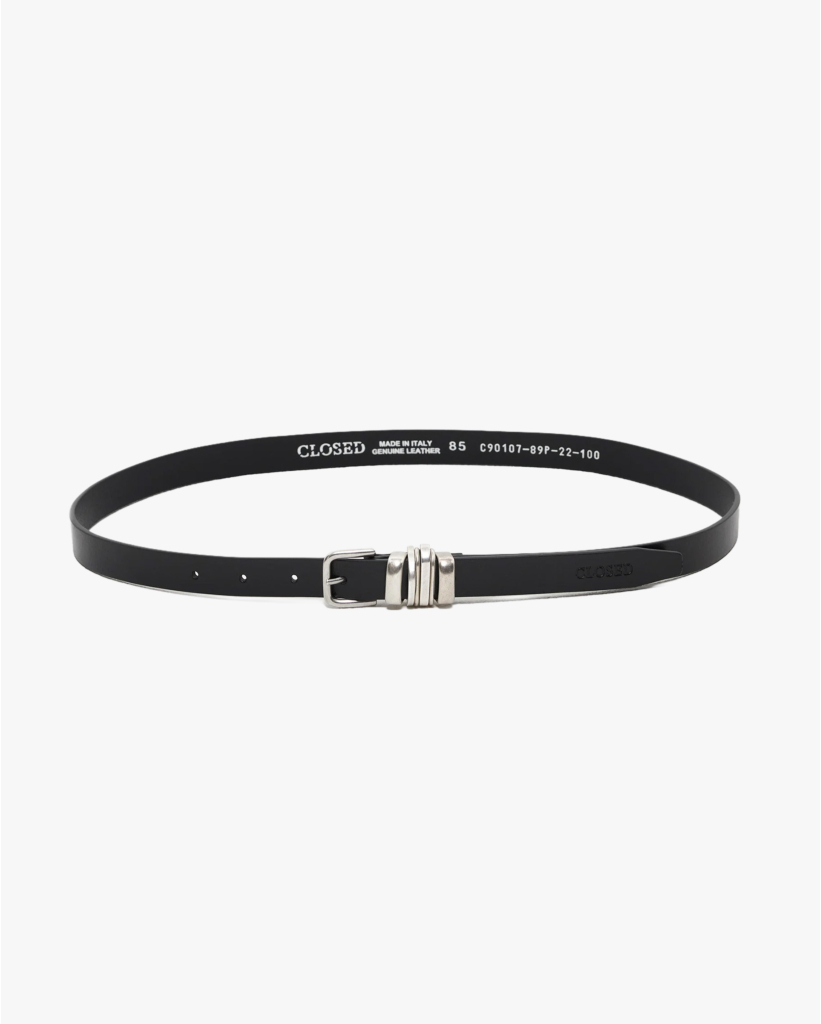 Leren Riem Zwart  Zilver