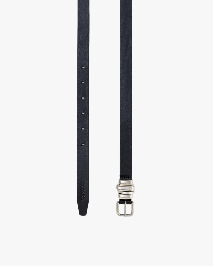 Leren Riem Zwart  Zilver