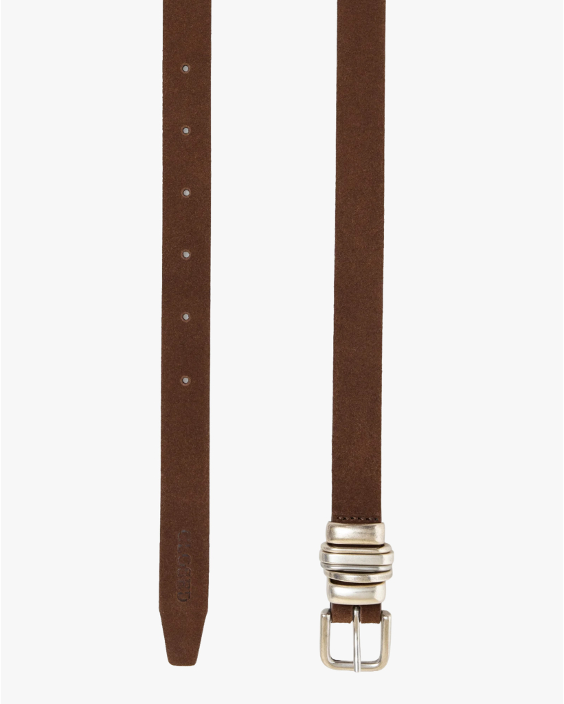 Leren Riem Mahogany Brown/Silver
