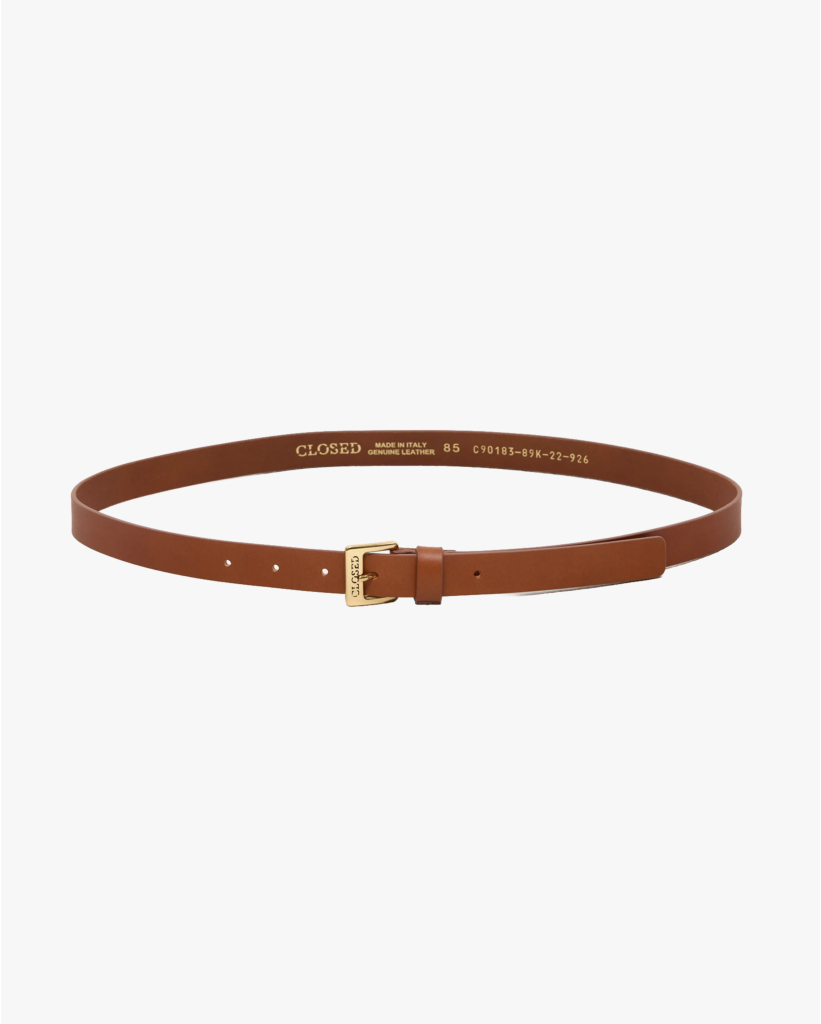 Leren Riem Toffee Brown/Gold