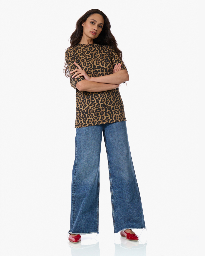Avi Leopard T-shirt Bruin