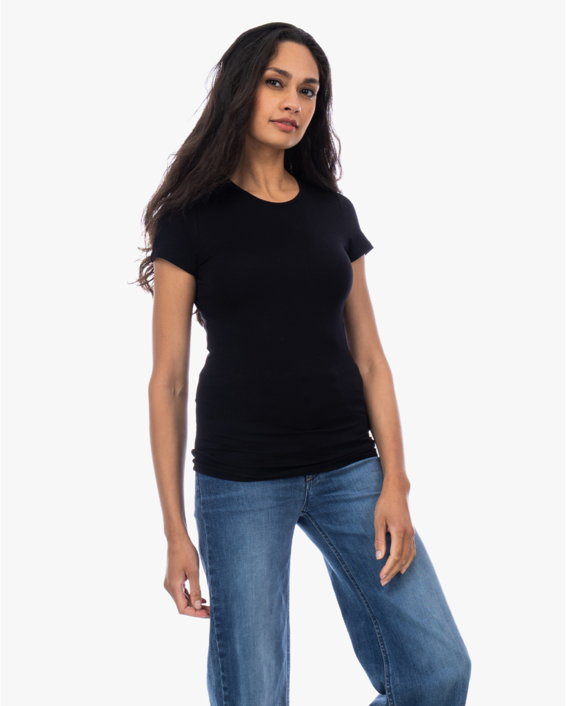 Soft Touch Slim Fit T-shirt Zwart