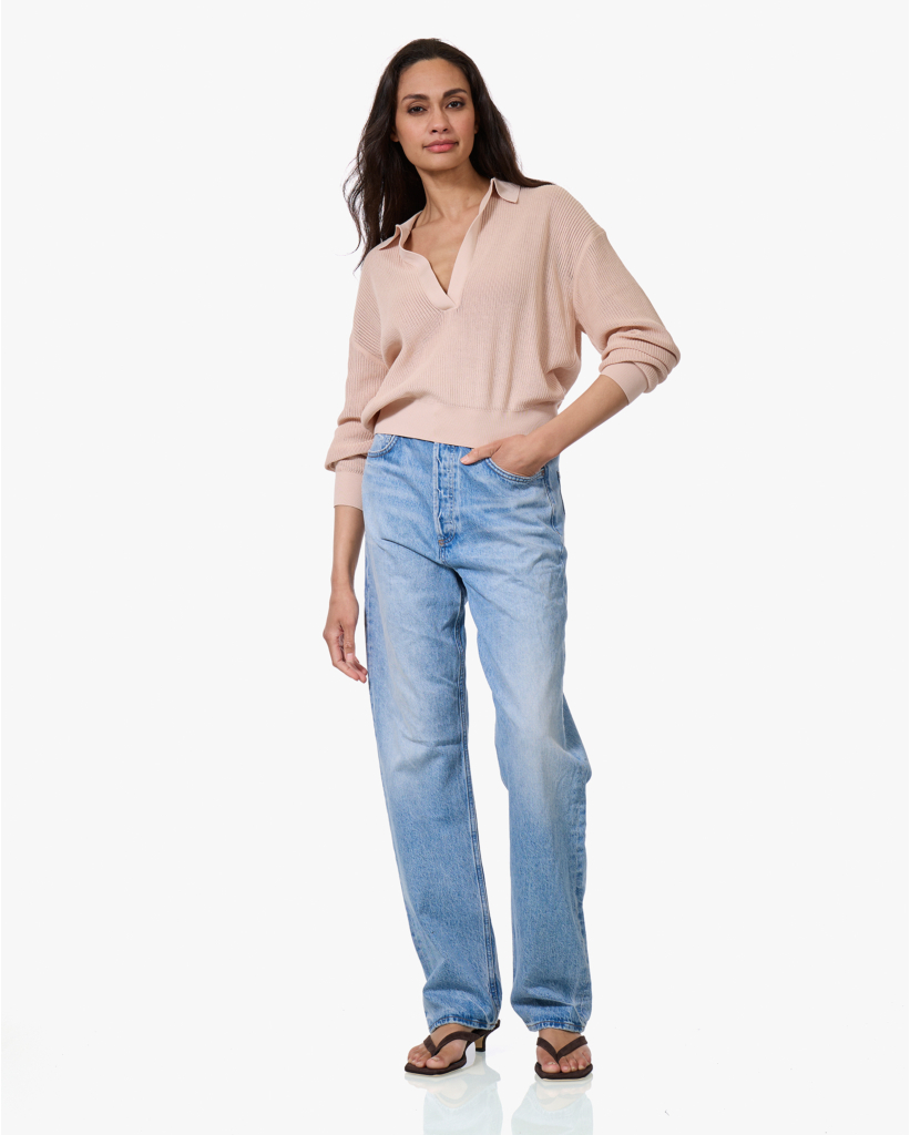 Jorgia Gebreide Polo Trui Blush