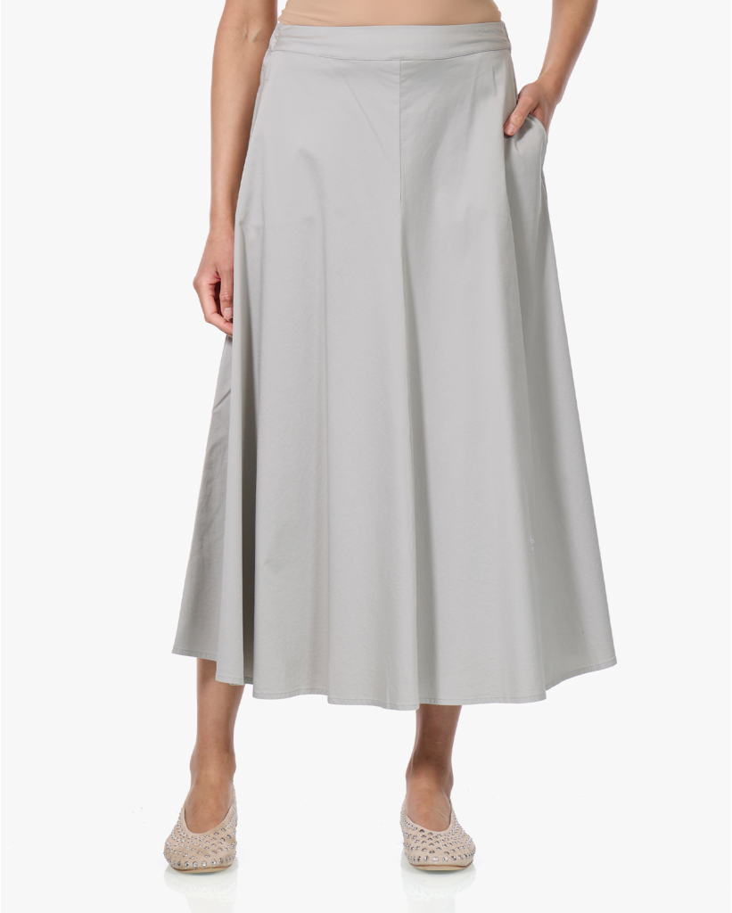 Katoenen A-lijn Rok Mineral Grey