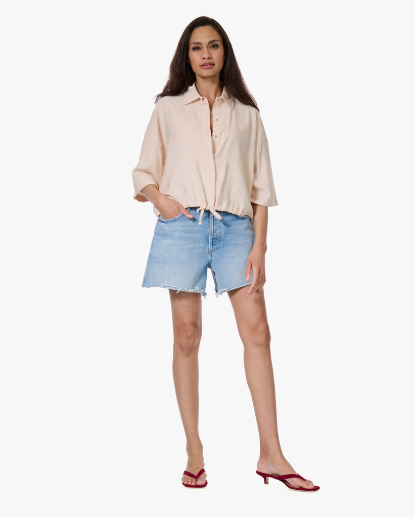 Lainay Drawstring Blouse Blush