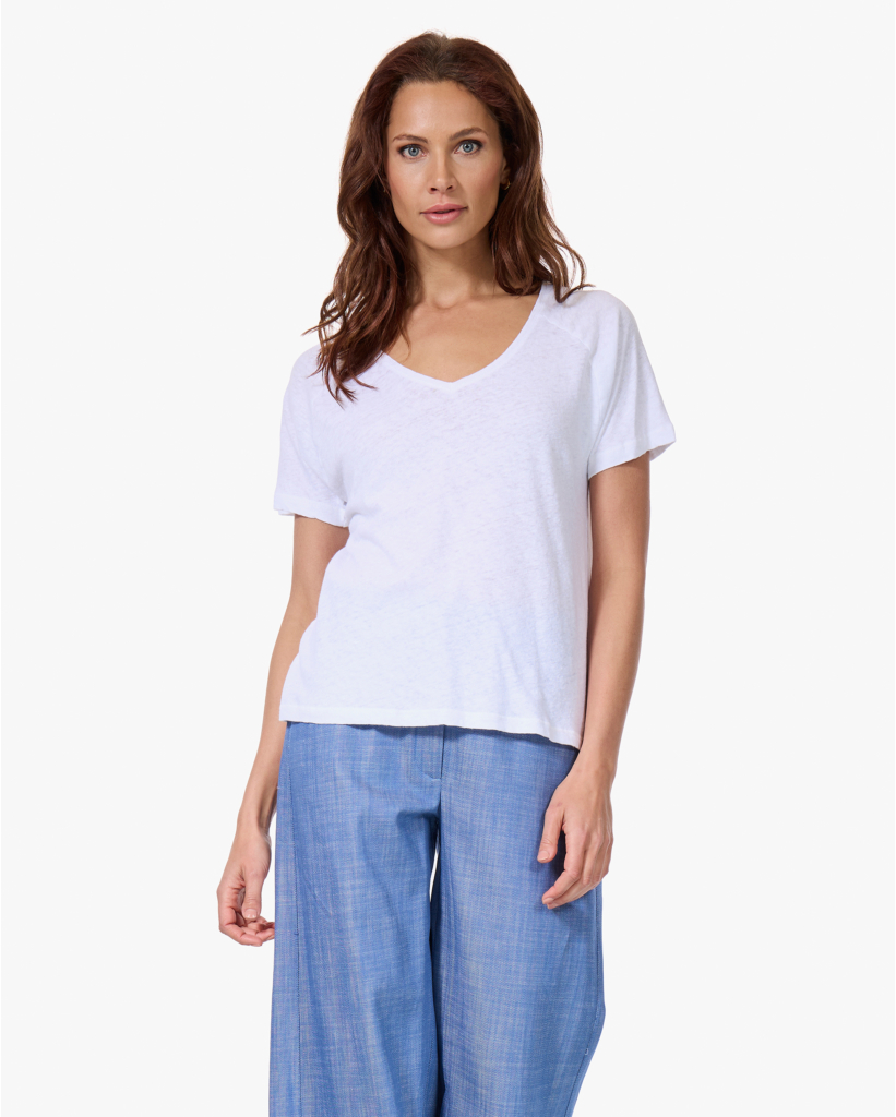 Tikaomo Linnenmix T-shirt Wit
