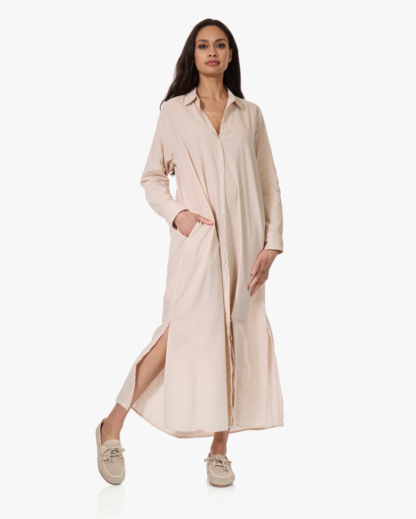 Boden Washed Poplin Blousejurk Parchment