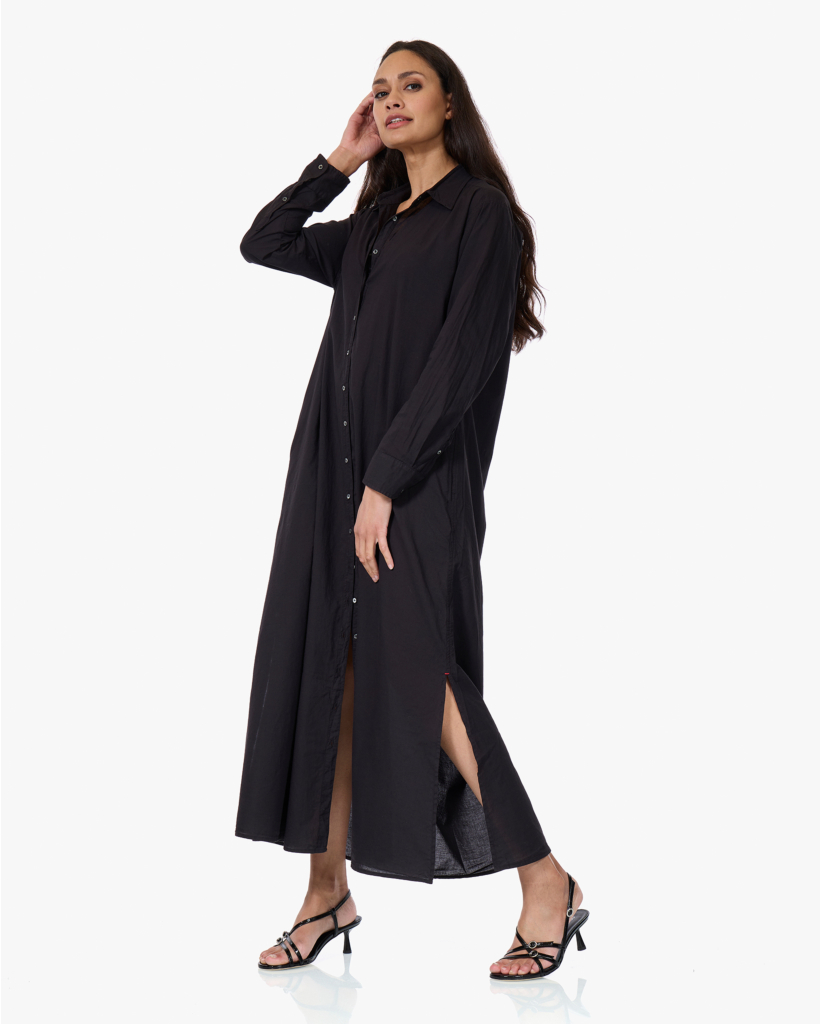 Boden Washed Poplin Blousejurk Zwart