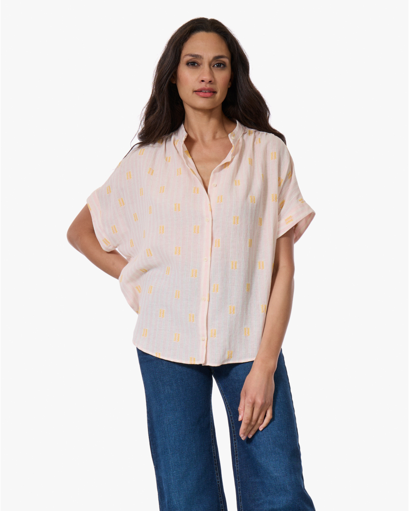 Louison Print Blouse met Korte Mouw Jerico