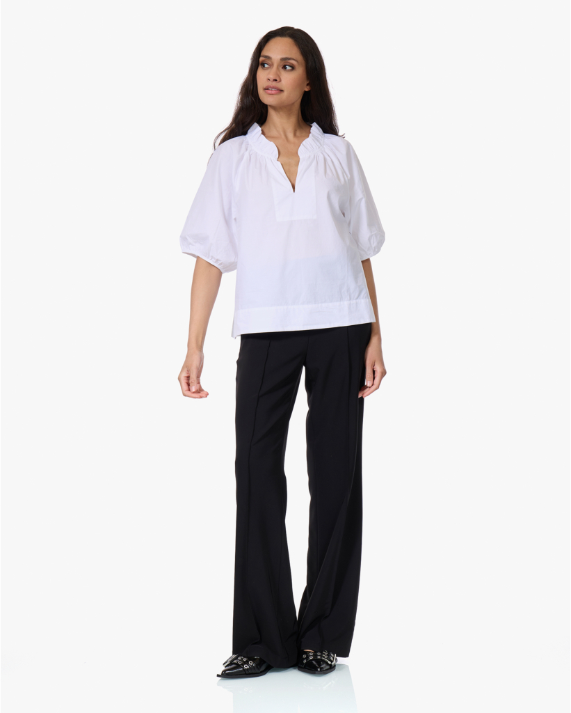 Clementine Ruffle Blouse Wit