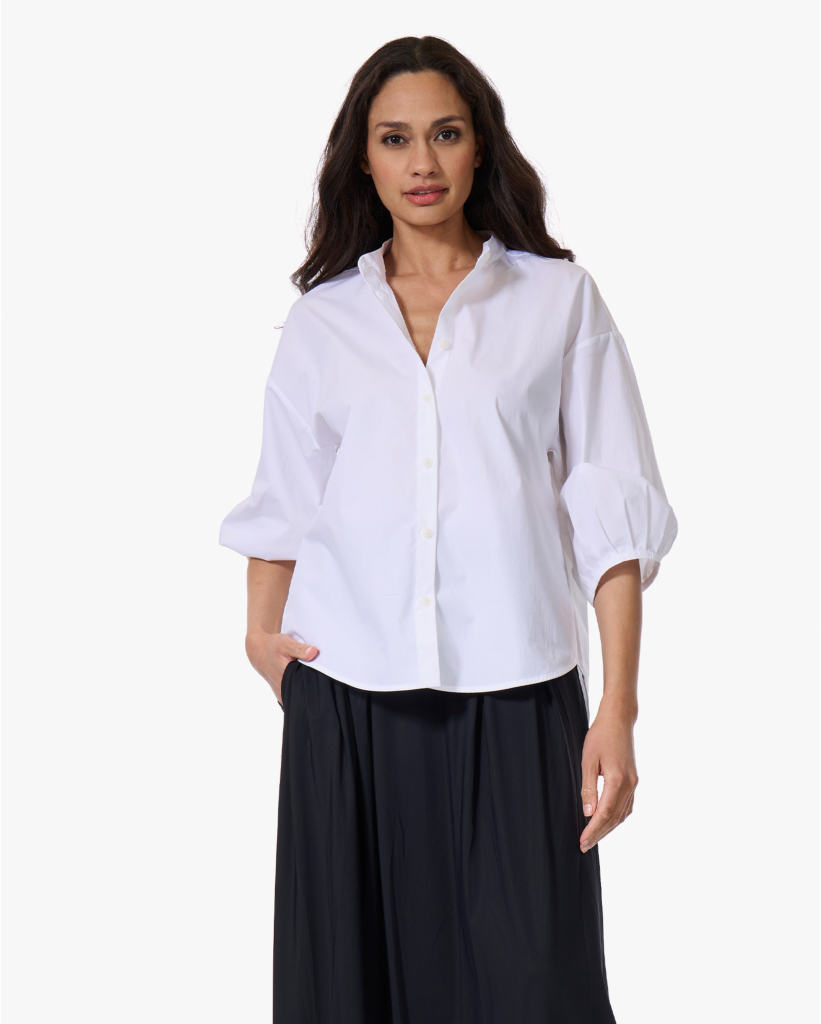 Bise Poplin Blouse Wit