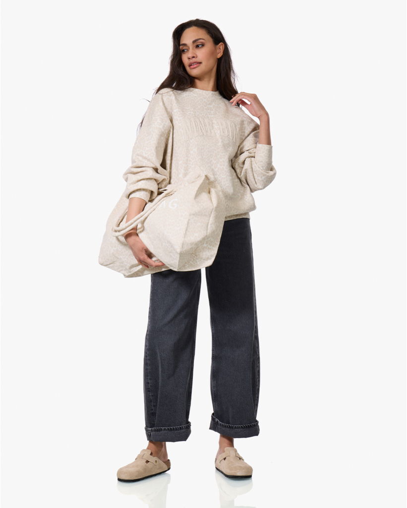 Miles Leopard Sweatshirt Washed White