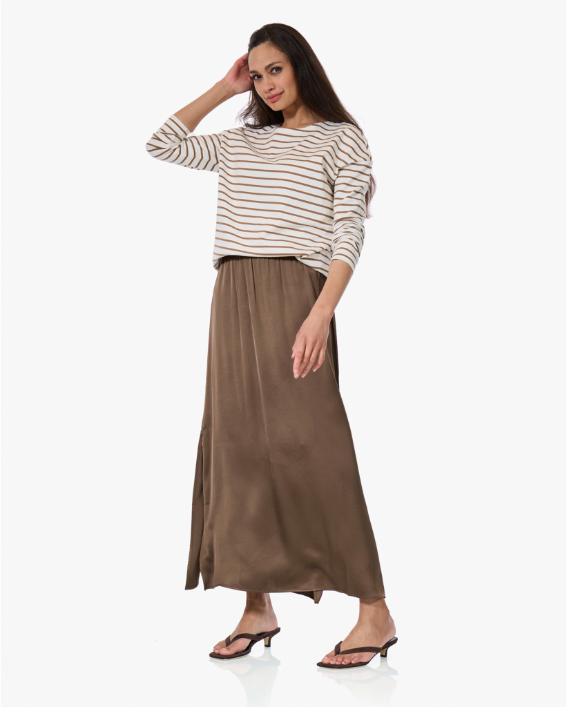 Gestreepte Longsleeve Almond