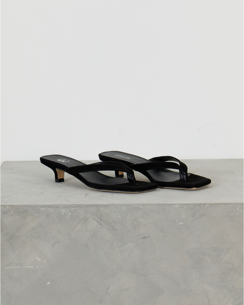 Cora Kitten Heel Sandalen Zwart