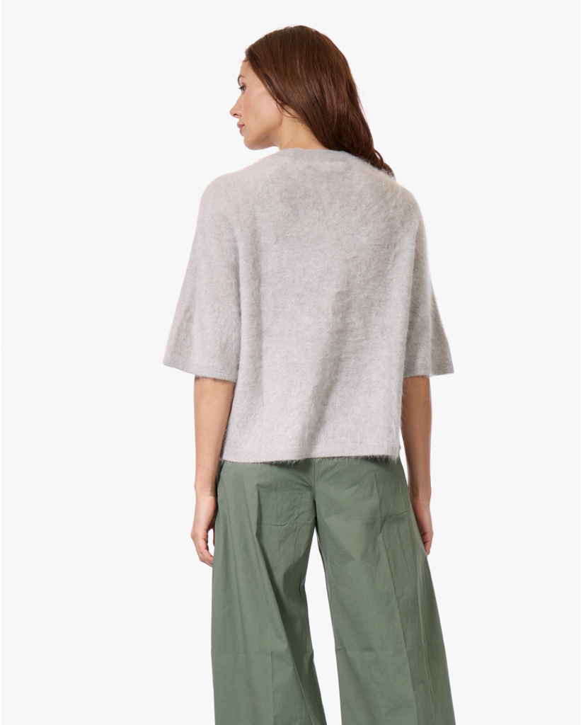 Jenna Brushed Cashmere Trui Lichtgrijs Mêlee