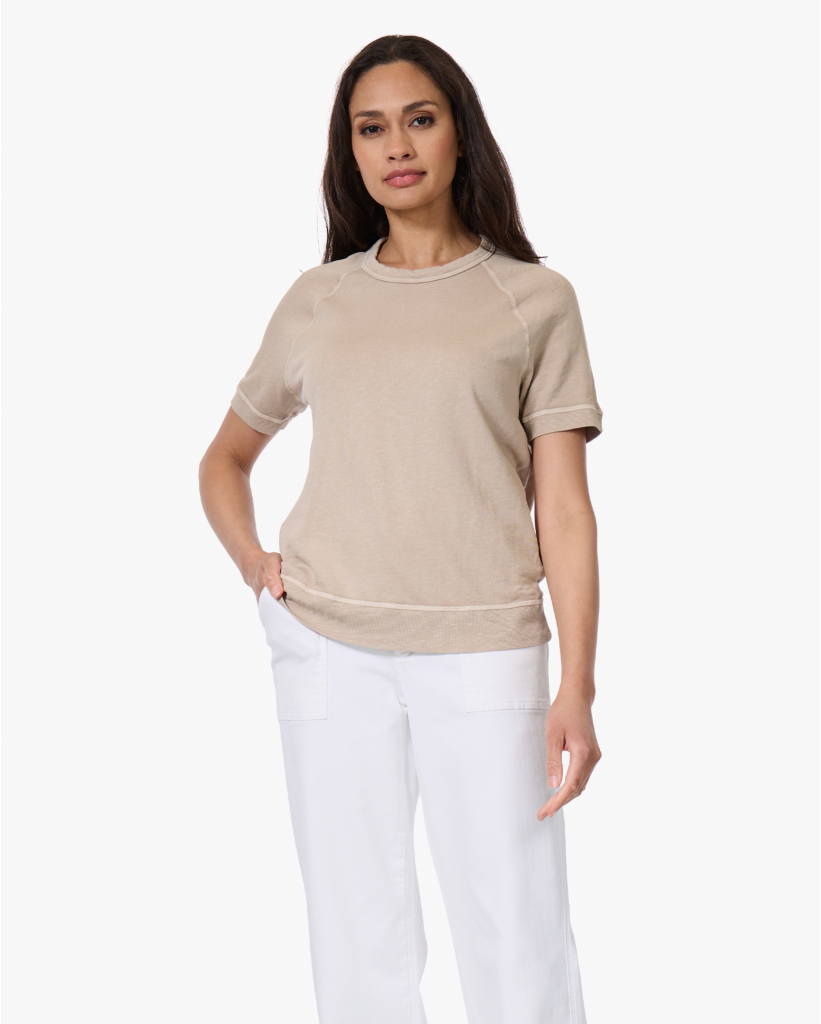 Vintage French Terry Raglan T-shirt Light Khaki