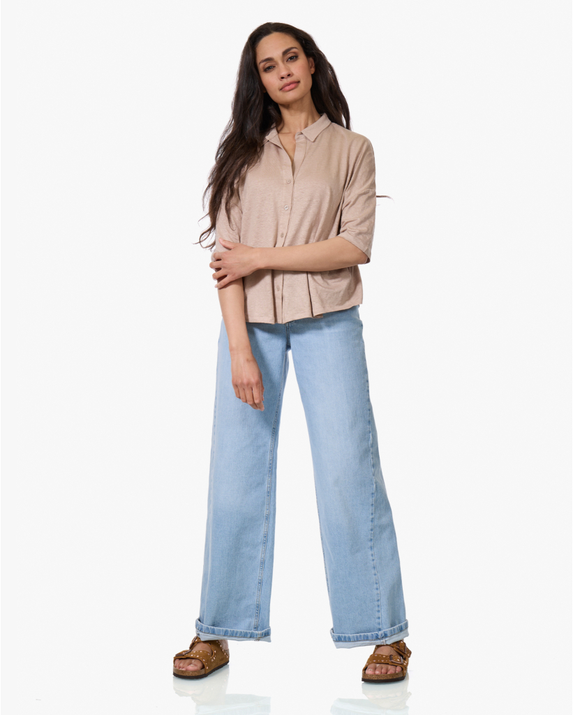 Linnen Jersey Blouse Desert