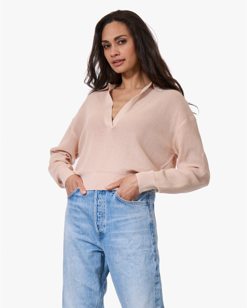 Jorgia Gebreide Polo Trui Blush