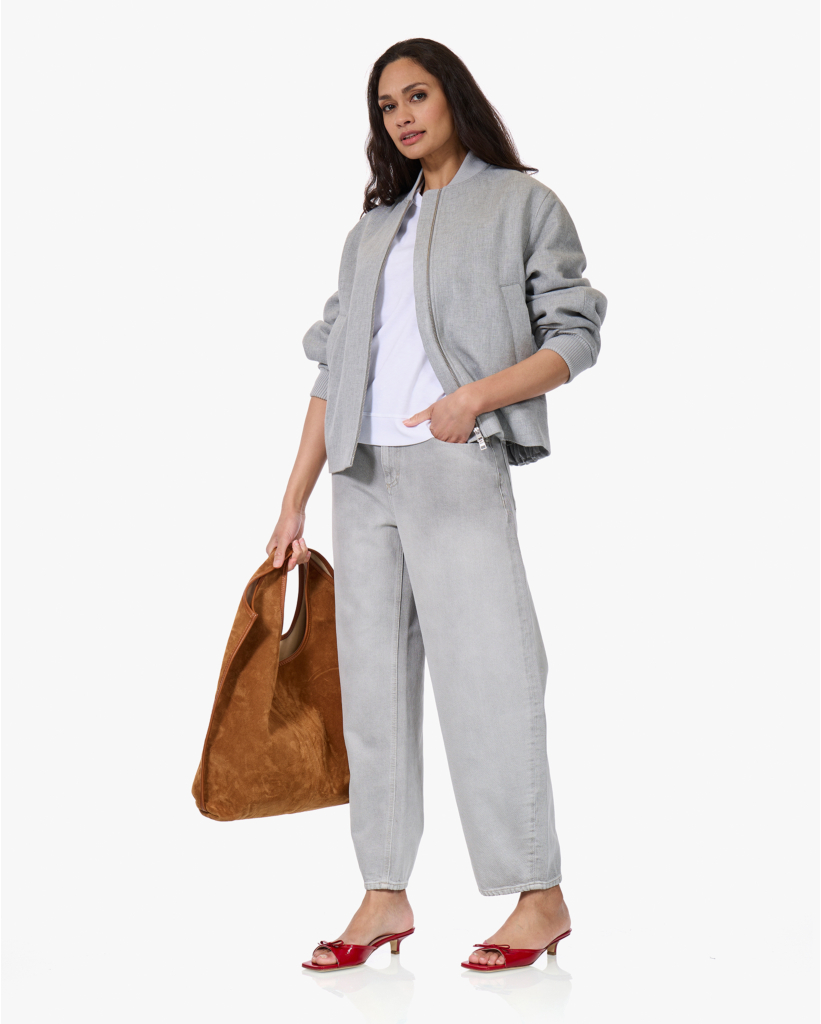 Jazzie Barrel Jeans Rock Grey