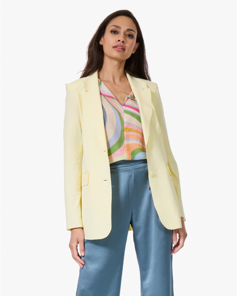 Anna Relaxed Travel Blazer Geel