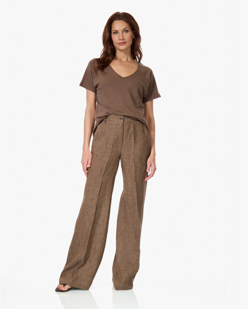 Tikaomo Linnenmix T-shirt Camel