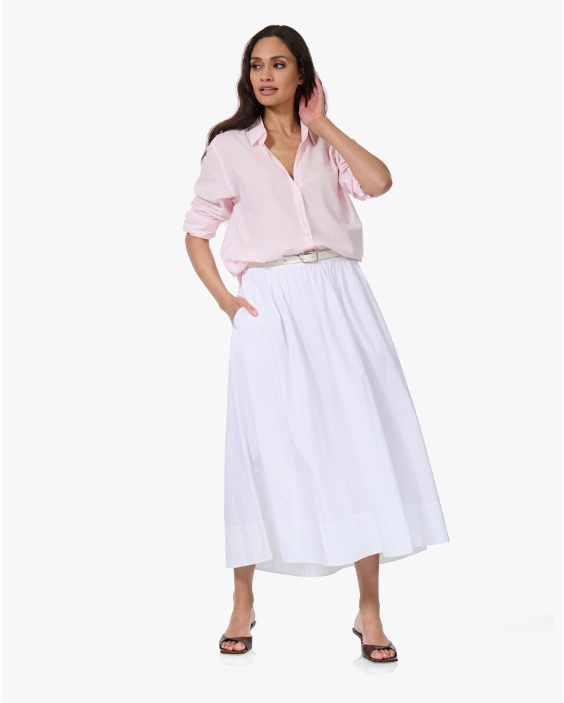 Beau Washed Poplin Blouse Pale Rose