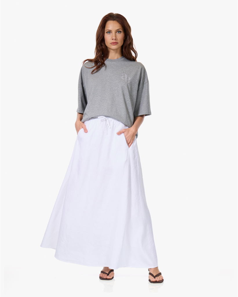 Linnen Maxi Rok Wit