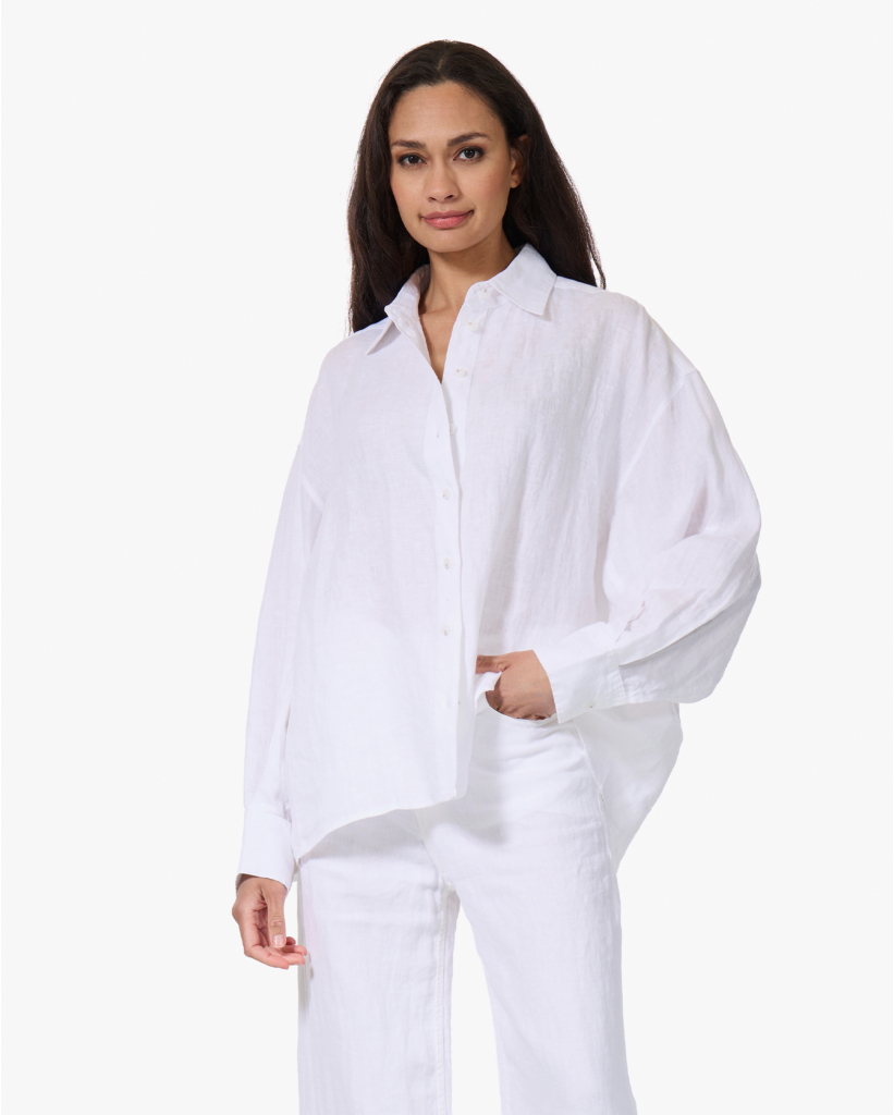 Oversized Linnen Blouse Wit
